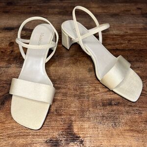 Madeline New Cream Block Heel Square Toe Strappy RUBY Y2K style Sandal Women 8.5